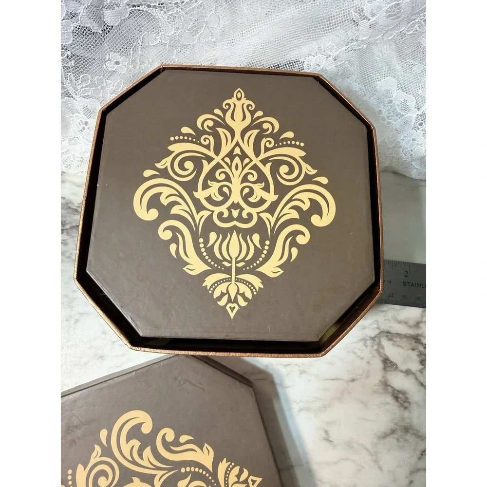 Broadway Basketeers Octagonal Nesting Boxes Set of 5 Gold Filigree Tower (P2899)